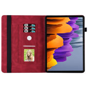 For Samsung Galaxy Tab S9 FE+ / S9+ / S8+ Big Butterfly Embossed Leather Tablet Case(Red)