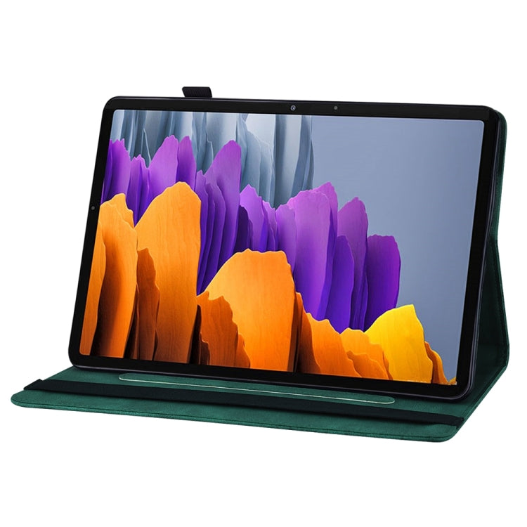 For Samsung Galaxy Tab S9 Ultra / S8 Ultra Big Butterfly Embossed Leather Tablet Case(Green)