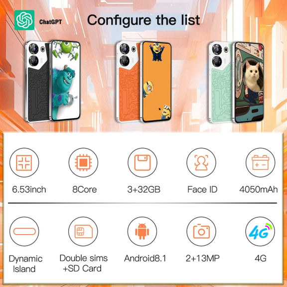 C20 Art Edition, 3GB+32GB, 6.53 inch Face Identification Android 8.1 MTK6753 Octa Core , Network: 4G, Dual SIM(Black)