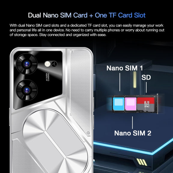 Povo5pro / PU31, 3GB+32GB, 6.53 inch Face Identification Android 8.1 MTK6753 Octa Core, Network: 4G, AI GPT4, Dual SIM(Silver)