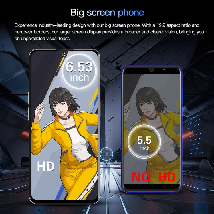 Povo5pro / PU31, 3GB+32GB, 6.53 inch Face Identification Android 8.1 MTK6753 Octa Core, Network: 4G, AI GPT4, Dual SIM(Silver)