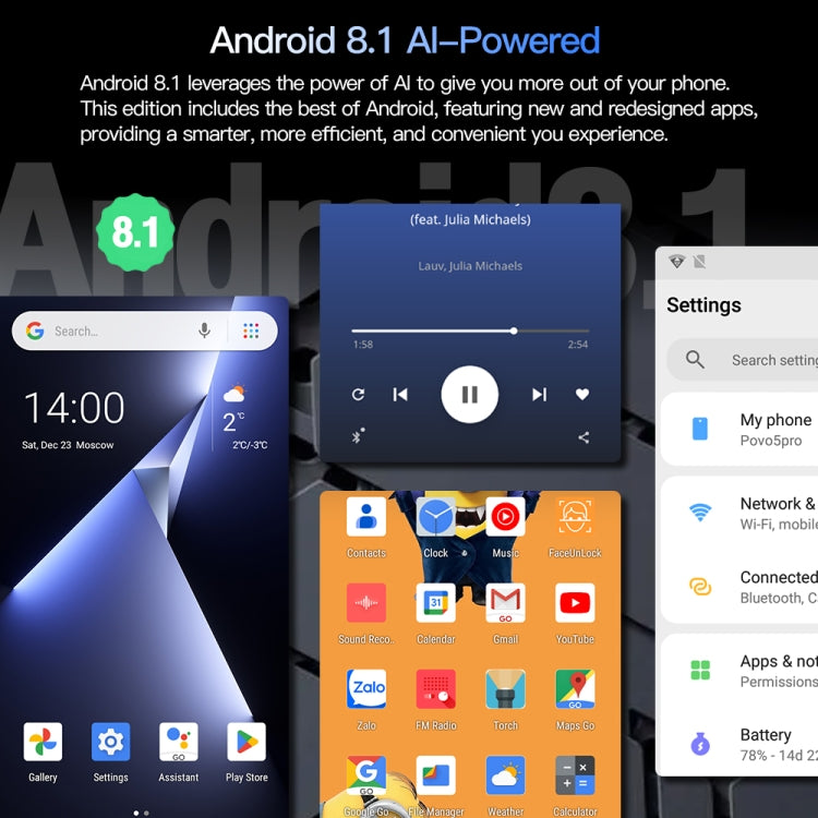 Povo5pro / PU31, 3GB+32GB, 6.53 inch Face Identification Android 8.1 MTK6753 Octa Core, Network: 4G, AI GPT4, Dual SIM(Silver)