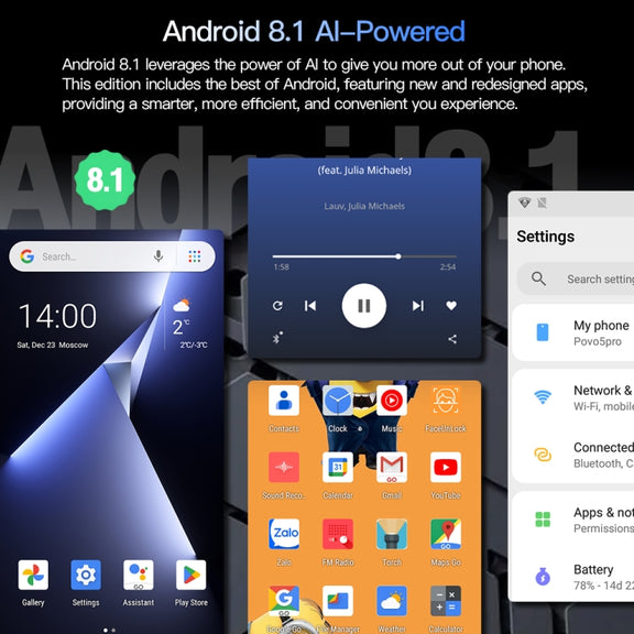 Povo5pro / PU31, 3GB+32GB, 6.53 inch Face Identification Android 8.1 MTK6753 Octa Core, Network: 4G, AI GPT4, Dual SIM(Silver)