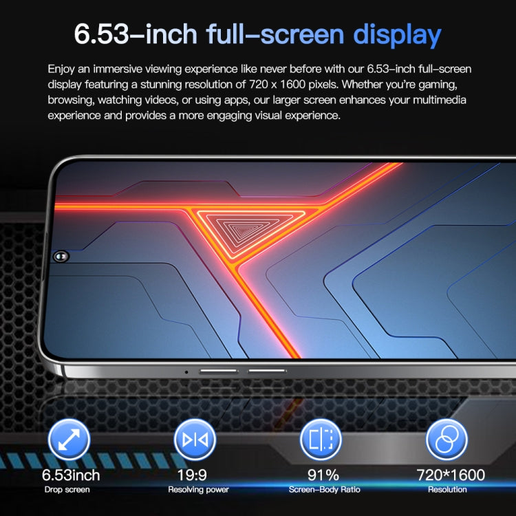 Povo5pro / PU31, 3GB+32GB, 6.53 inch Face Identification Android 8.1 MTK6753 Octa Core, Network: 4G, AI GPT4, Dual SIM(Black)