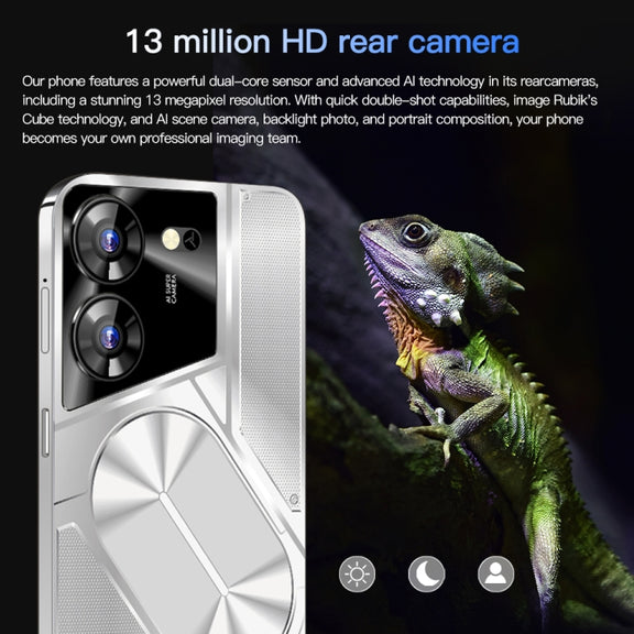 Povo5pro / PU31, 3GB+32GB, 6.53 inch Face Identification Android 8.1 MTK6753 Octa Core, Network: 4G, AI GPT4, Dual SIM(Silver)