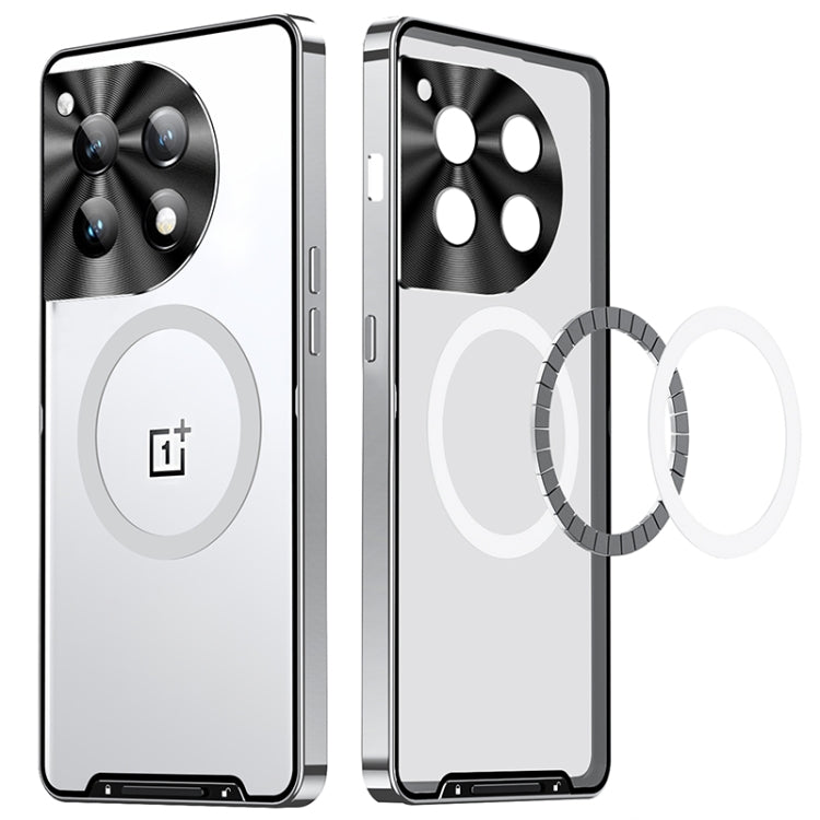 For OnePlus 12 MagSafe Magnetic Frosted Metal Phone Case(Silver)