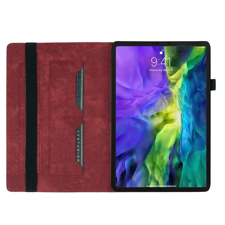 For iPad Air 13 2024 / Air 13 2025 Butterfly Cat Embossing Leather Tablet Case(Red)