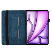 For iPad Air 11 2024 / Air 11 2025 Butterfly Cat Embossing Leather Tablet Case(Dark Blue)