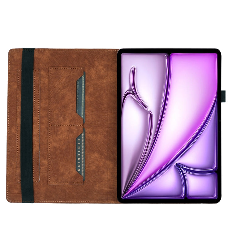 For iPad Air 11 2024 / Pro 11 2021 / 2020 Butterfly Cat Embossing Leather Tablet Case(Brown)
