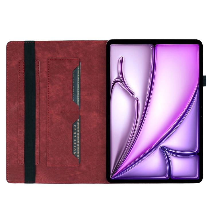 For iPad Air 11 2024 / Air 11 2025 Butterfly Cat Embossing Leather Tablet Case(Red)