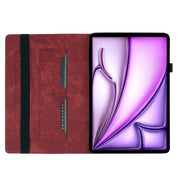 For iPad Air 11 2024 / Air 11 2025 Butterfly Cat Embossing Leather Tablet Case(Red)