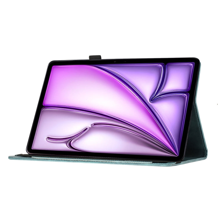 For iPad Air 11 2024 / Pro 11 2021 / 2020 Butterfly Cat Embossing Leather Tablet Case(Sky Blue)