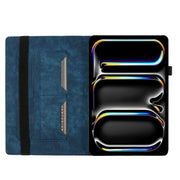 For iPad Pro 11 2024 Butterfly Cat Embossing Leather Tablet Case(Dark Blue)