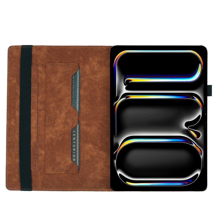 For iPad Pro 11 2024 Butterfly Cat Embossing Leather Tablet Case(Brown)