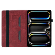 For iPad Pro 11 2024 Butterfly Cat Embossing Leather Tablet Case(Red)