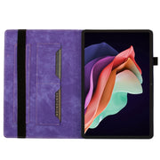 For Lenovo Tab P12 / Xiaoxin Pad Pro 12.7 Butterfly Cat Embossing Leather Tablet Case(Purple)