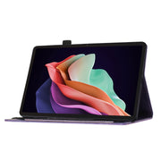 For Lenovo Tab P12 / Xiaoxin Pad Pro 12.7 Butterfly Cat Embossing Leather Tablet Case(Purple)