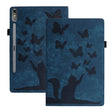 For Lenovo Tab P12 / Xiaoxin Pad Pro 12.7 Butterfly Cat Embossing Leather Tablet Case(Dark Blue) - Lenovo by PMC TechLife | Online Shopping South Africa | PMC TechLife | Buy Now Pay Later Mobicred