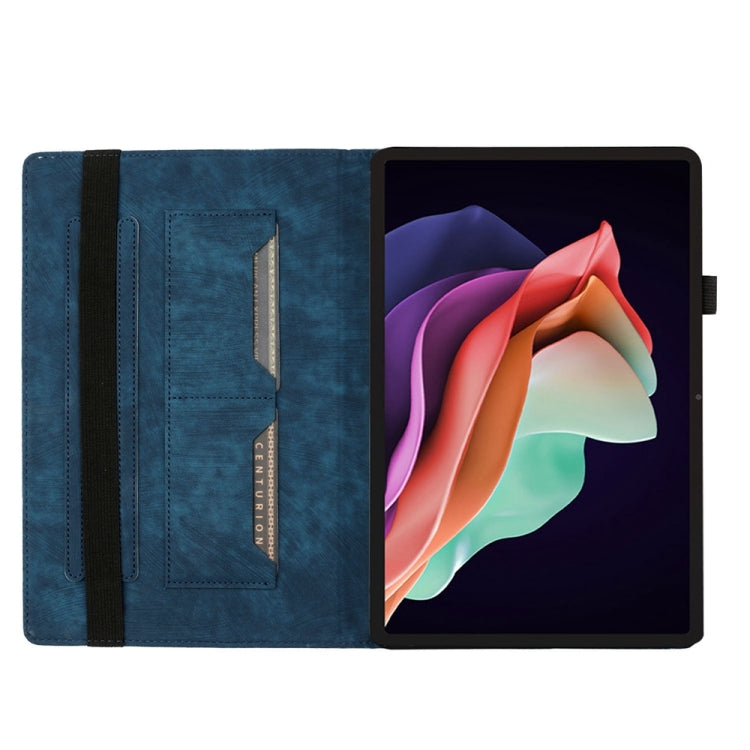 For Lenovo Tab P12 / Xiaoxin Pad Pro 12.7 Butterfly Cat Embossing Leather Tablet Case(Dark Blue)
