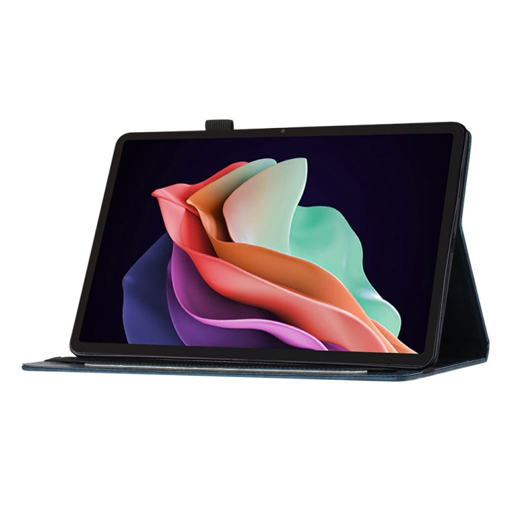 For Lenovo Tab P12 / Xiaoxin Pad Pro 12.7 Butterfly Cat Embossing Leather Tablet Case(Dark Blue)