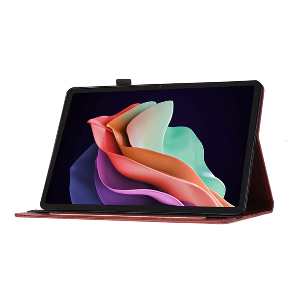 For Lenovo Tab P12 / Xiaoxin Pad Pro 12.7 Butterfly Cat Embossing Leather Tablet Case(Red)