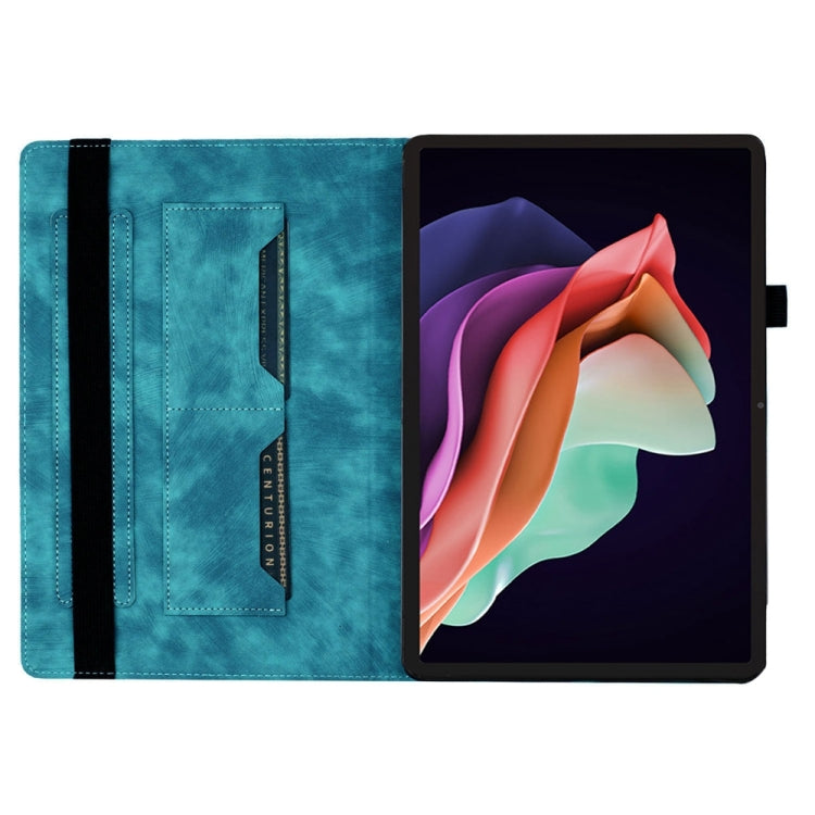 For Lenovo Tab P12 / Xiaoxin Pad Pro 12.7 Butterfly Cat Embossing Leather Tablet Case(Sky Blue)