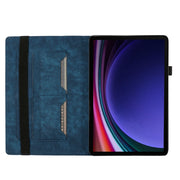 For Samsung Galaxy Tab S9 FE+ / S9+ / S8+ Butterfly Cat Embossing Leather Tablet Case(Dark Blue)