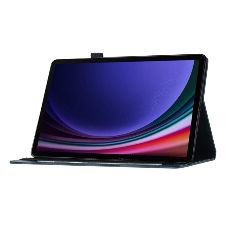 For Samsung Galaxy Tab S9 FE+ / S9+ / S8+ Butterfly Cat Embossing Leather Tablet Case(Dark Blue)