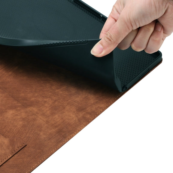 For Samsung Galaxy Tab S9 FE+ / S9+ / S8+ Butterfly Cat Embossing Leather Tablet Case(Brown)