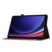 For Samsung Galaxy Tab S9 Ultra / S8 Ultra Butterfly Cat Embossing Leather Tablet Case(Red)