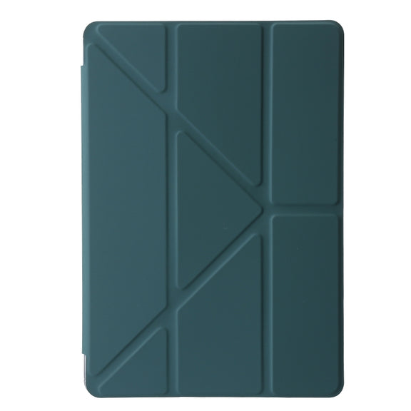 For Lenovo Tab M11 /Xiaoxin Pad 11 2024 Clear Acrylic Deformation Leather Tablet Case(Deep Green)