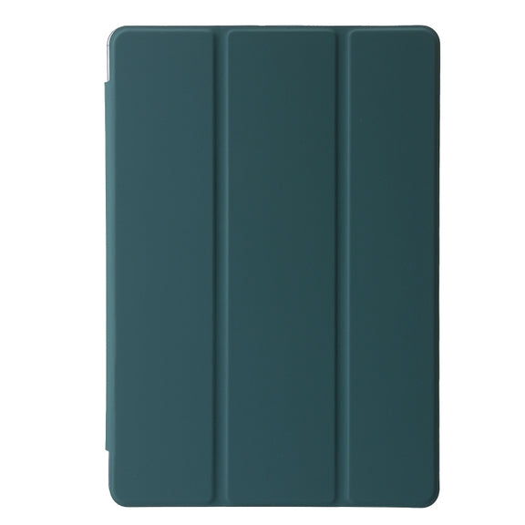 For Lenovo Tab M11 /Xiaoxin Pad 11 2024 Clear Acrylic 3-Fold Leather Tablet Case(Deep Green)