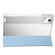 For Lenovo Tab M11 /Xiaoxin Pad 11 2024 Clear Acrylic 3-Fold Leather Tablet Case(Ice Blue)