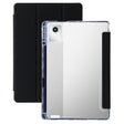 For Lenovo Tab M11 /Xiaoxin Pad 11 2024 Clear Acrylic 3-Fold Leather Tablet Case(Black) - Lenovo by PMC Jewellery | Online Shopping South Africa | PMC Jewellery | Buy Now Pay Later Mobicred