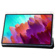 For Lenovo Tab M11 /Xiaoxin Pad 11 2024 Clear Acrylic 3-Fold Leather Tablet Case(Black)