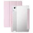 For Lenovo Tab M11 /Xiaoxin Pad 11 2024 Clear Acrylic 3-Fold Leather Tablet Case(Pink) - Lenovo by PMC Jewellery | Online Shopping South Africa | PMC Jewellery | Buy Now Pay Later Mobicred
