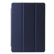 For Lenovo Tab M11 /Xiaoxin Pad 11 2024 Clear Acrylic 3-Fold Leather Tablet Case(Dark Blue)