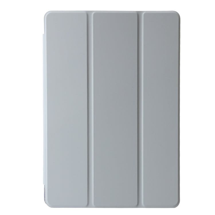 For Lenovo Tab M11 /Xiaoxin Pad 11 2024 Clear Acrylic 3-Fold Leather Tablet Case(Grey)