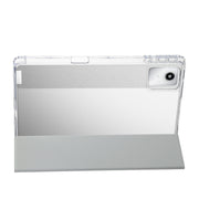 For Lenovo Tab M11 /Xiaoxin Pad 11 2024 Clear Acrylic 3-Fold Leather Tablet Case(Grey)