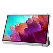 For Lenovo Tab M11 /Xiaoxin Pad 11 2024 Clear Acrylic 3-Fold Leather Tablet Case(Grey)