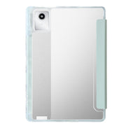 For Lenovo Tab M11 /Xiaoxin Pad 11 2024 Clear Acrylic 3-Fold Leather Tablet Case(Green)