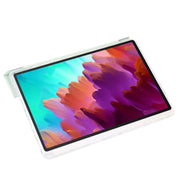 For Lenovo Tab M11 /Xiaoxin Pad 11 2024 Clear Acrylic 3-Fold Leather Tablet Case(Green)
