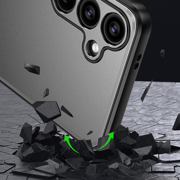 For Samsung Galaxy S24+ 5G Frosted Metal Phone Case(Gold)