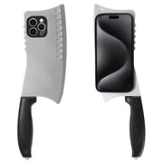 For iPhone 15 Pro Max Simulated Kitchen Knife TPU + PC Phone Case(Silver)