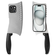 For iPhone 15 Plus Simulated Kitchen Knife TPU + PC Phone Case(Silver)