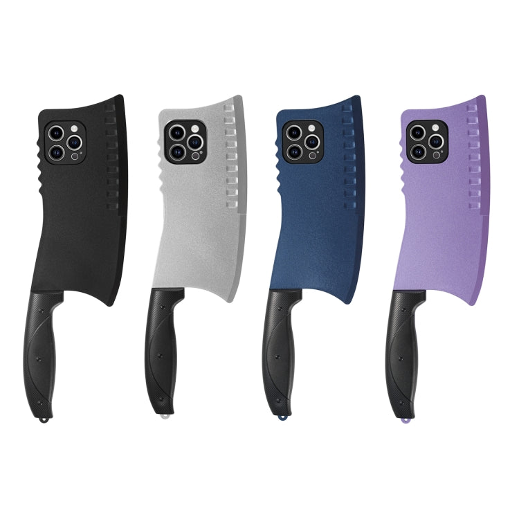 For iPhone 14 Simulated Kitchen Knife TPU + PC Phone Case(Silver)