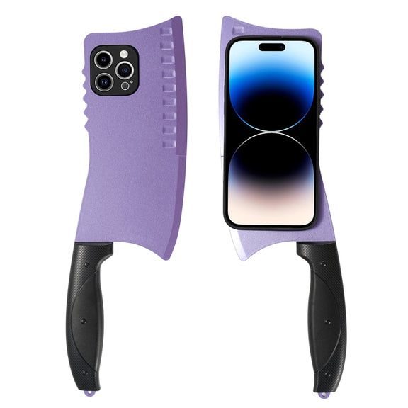 For iPhone 14 Simulated Kitchen Knife TPU + PC Phone Case(Silver)