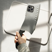 For iPhone 14 Simulated Kitchen Knife TPU + PC Phone Case(Silver)