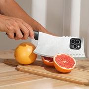 For iPhone 14 Simulated Kitchen Knife TPU + PC Phone Case(Silver)