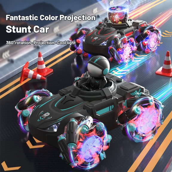 Q169 2.4G Magic Color Projection Stunt Remote Control Car(Black Blue)